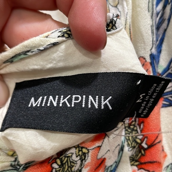 Minkpink Floral Button Front Halter Mini Dress M - Picture 5 of 9